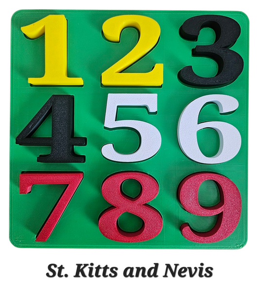 3D printed Number Puzzle St. Kitts and Nevis