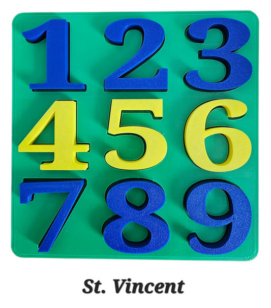 3D printed Number Puzzle St. Vincent