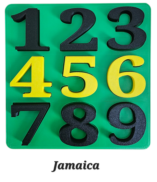 3D printed Number Puzzle Jamaica
