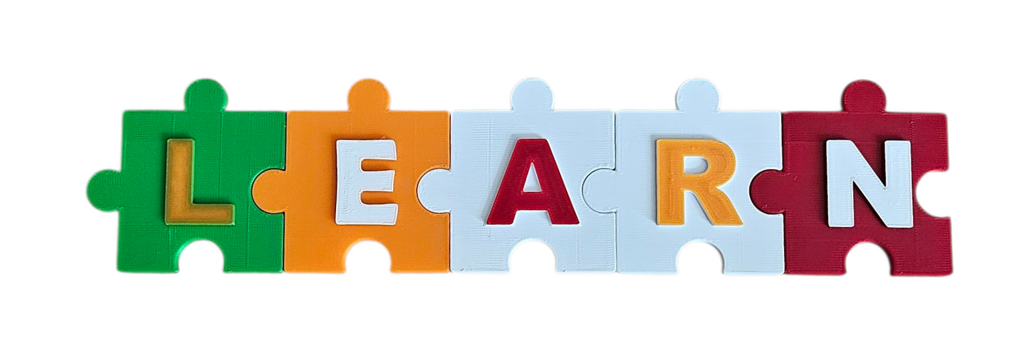 3D Printed Alphabet and Number Jigsaw Puzzle