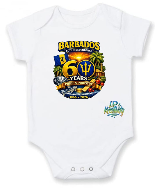 Pre-order Barbados 60th Independence Baby Grow